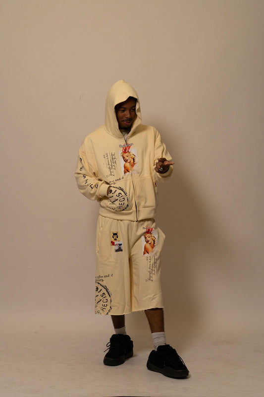 Summer Collection Hoodie & Short Set — SWEET SIN SET — WHITE