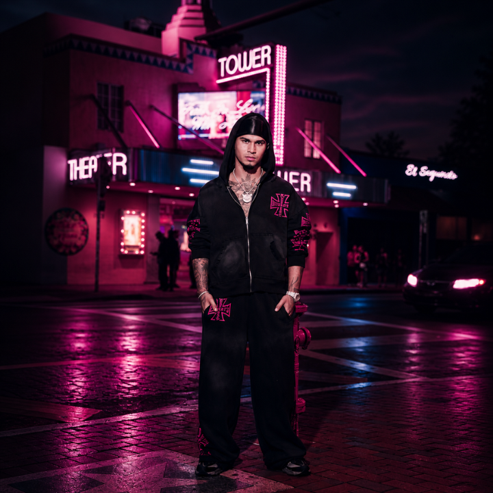 Dessertz Spring Hoodie & Pants Set Collection — Midnight Glaze (Black)