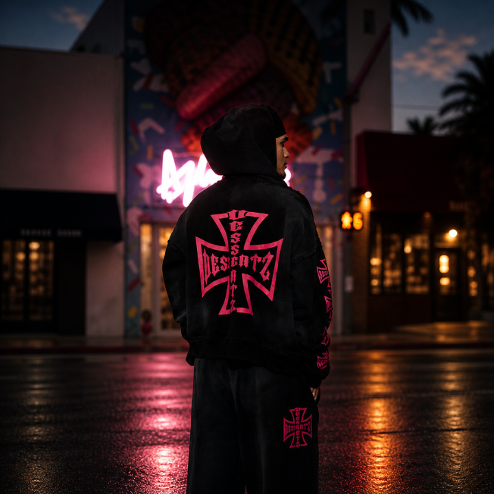 Dessertz Spring Hoodie & Pants Set Collection — Midnight Glaze (Black)