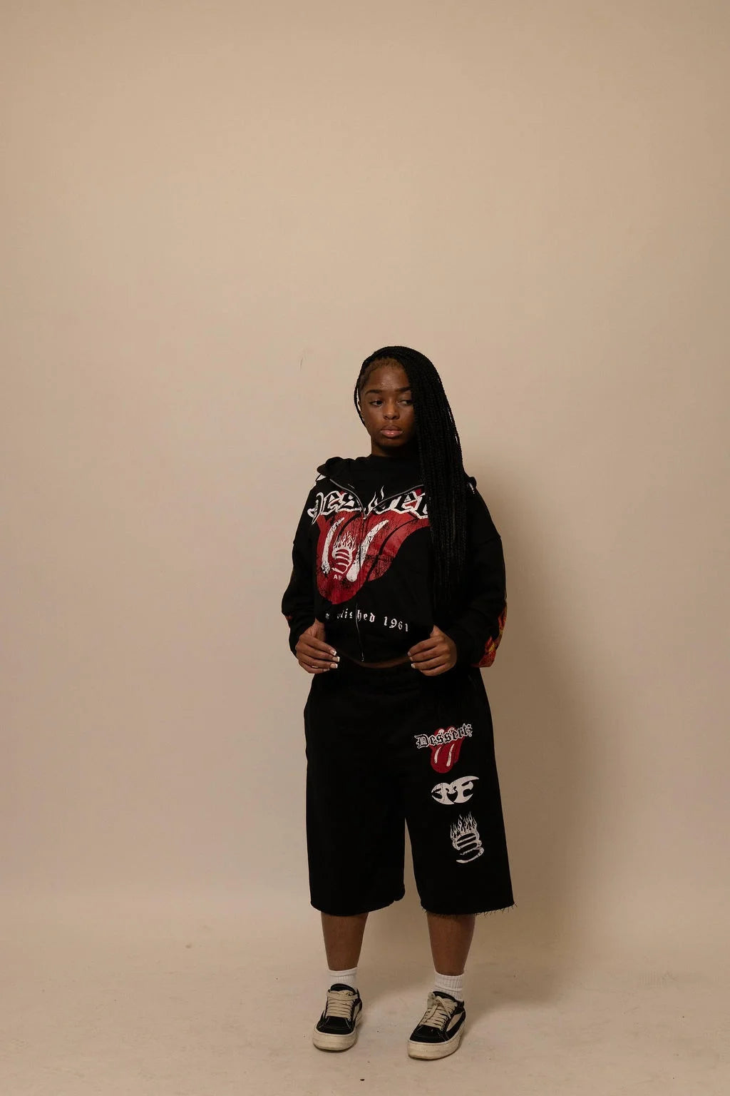 Summer Collection Hoodie & Short Set — HEAT WAVE SET — BLACK
