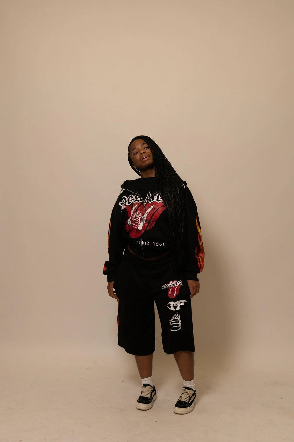 Summer Collection Hoodie & Short Set — HEAT WAVE SET — BLACK