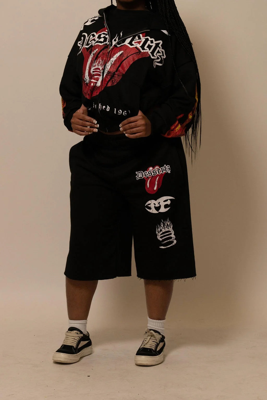 Summer Collection Hoodie & Short Set — HEAT WAVE SET — BLACK