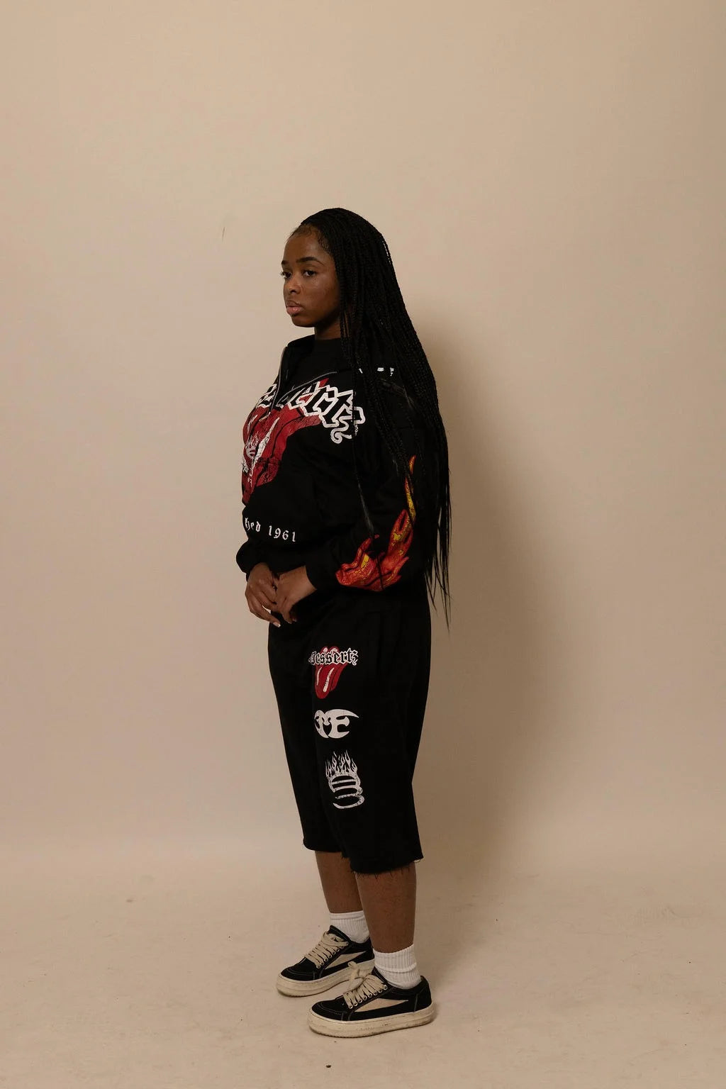Summer Collection Hoodie & Short Set — HEAT WAVE SET — BLACK