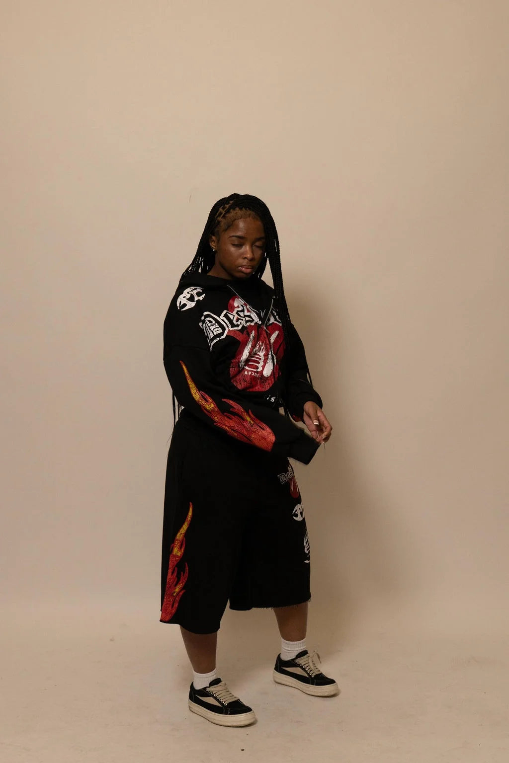 Summer Collection Hoodie & Short Set — HEAT WAVE SET — BLACK