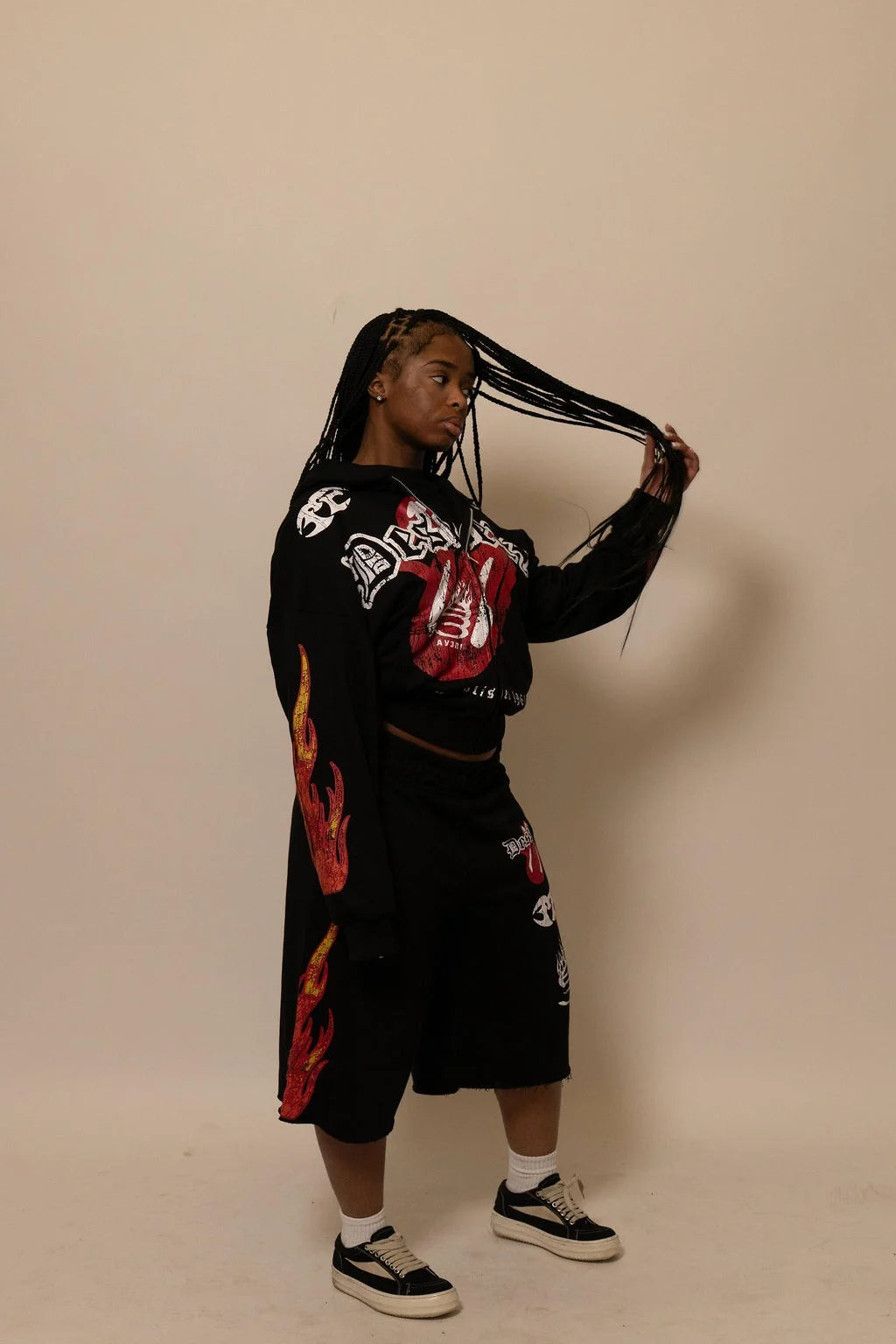 Summer Collection Hoodie & Short Set — HEAT WAVE SET — BLACK