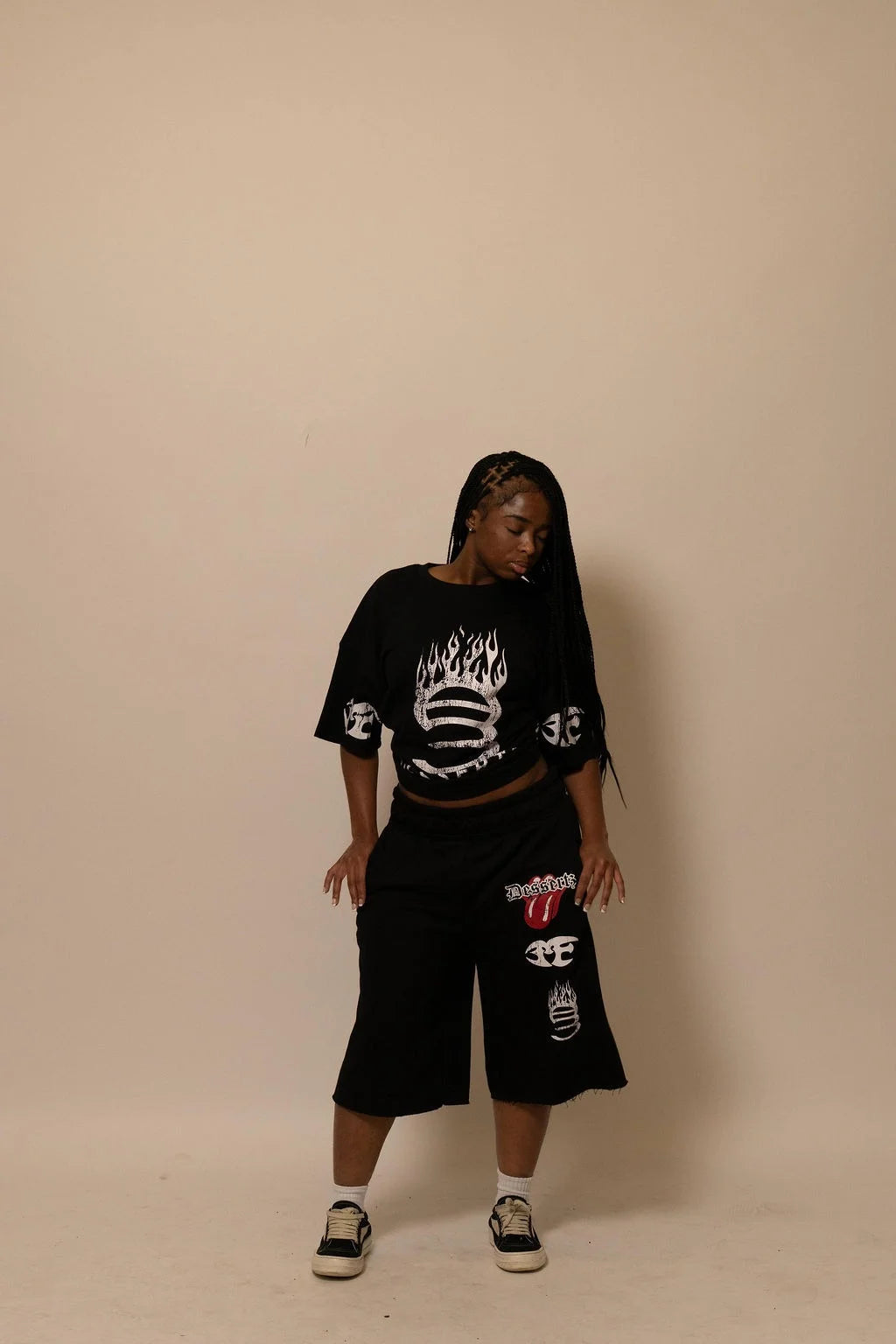 Summer Collection — SUGAR FLAME TEE — BLACK