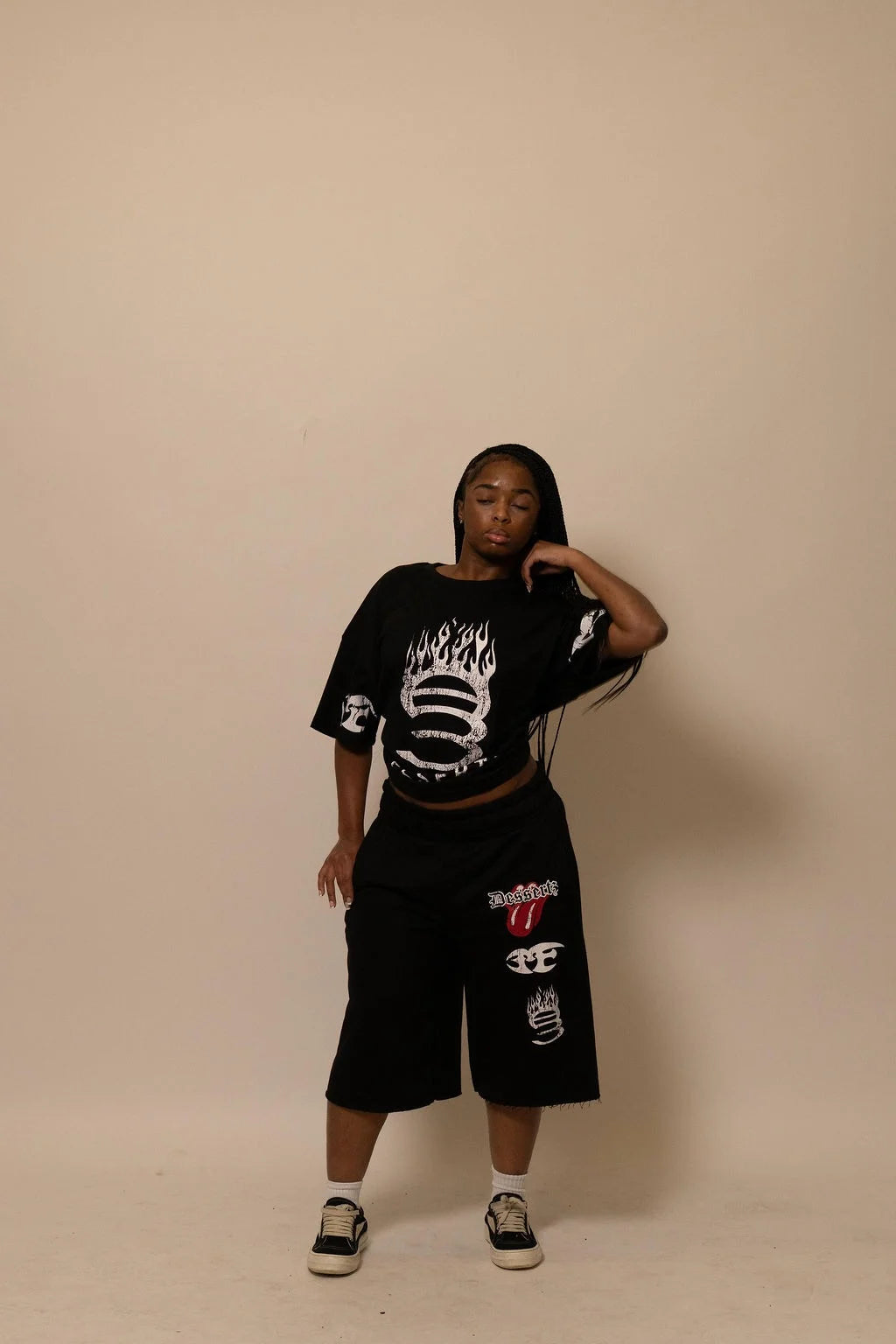 Summer Collection — SUGAR FLAME TEE — BLACK