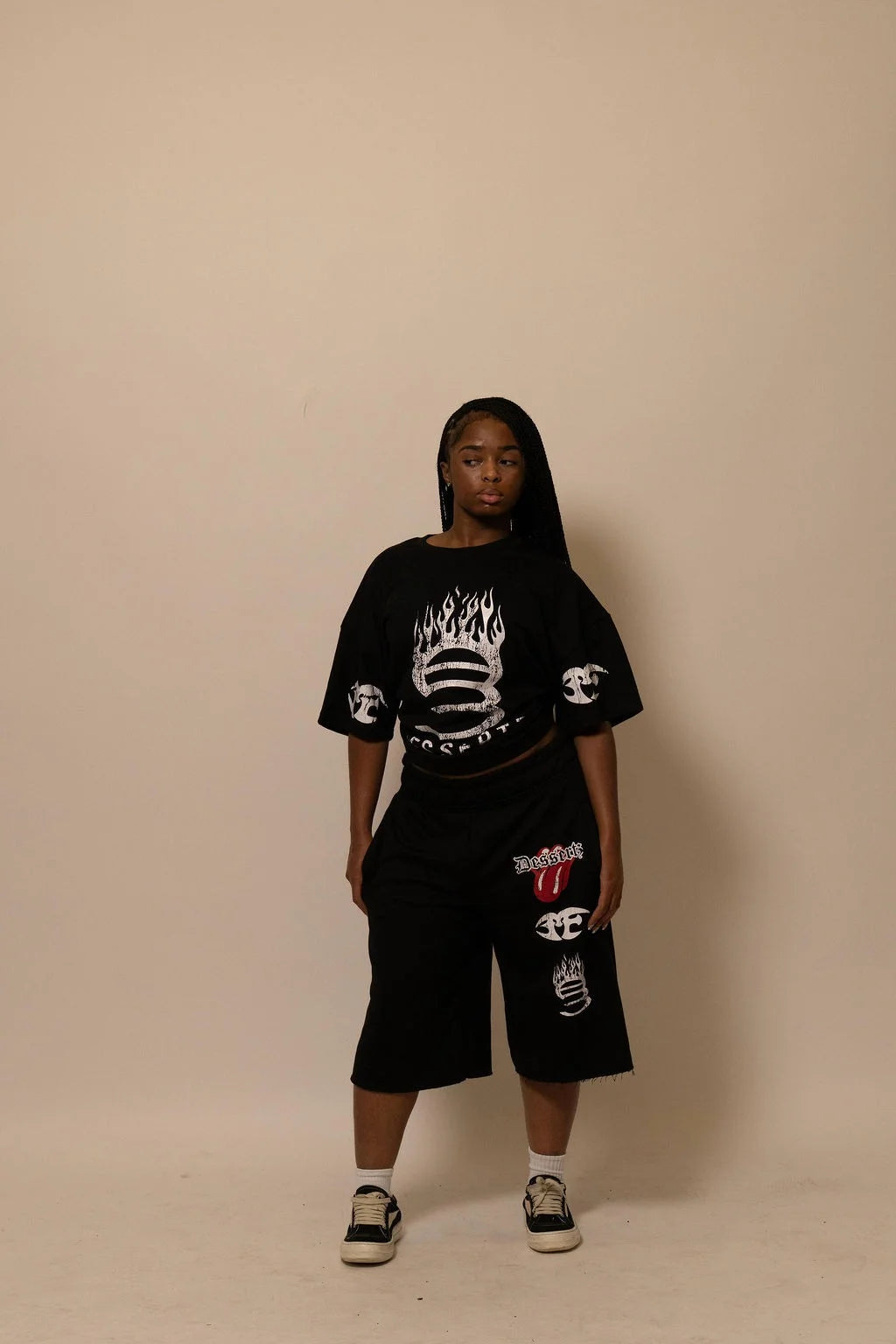 Summer Collection — SUGAR FLAME TEE — BLACK