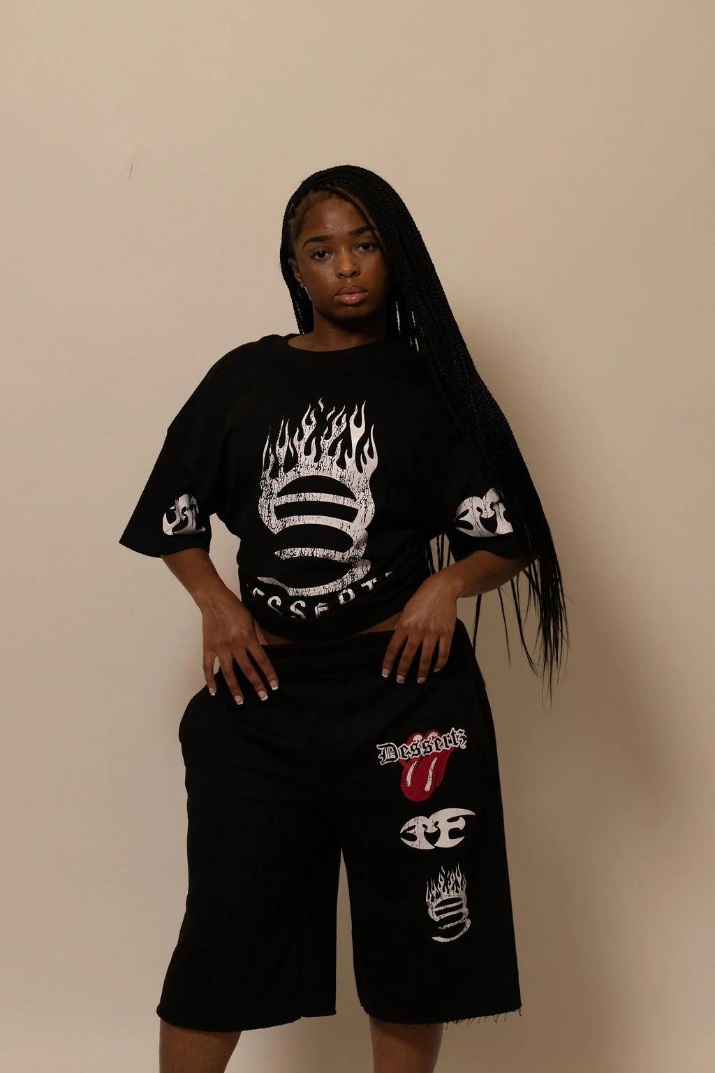 Summer Collection — SUGAR FLAME TEE — BLACK