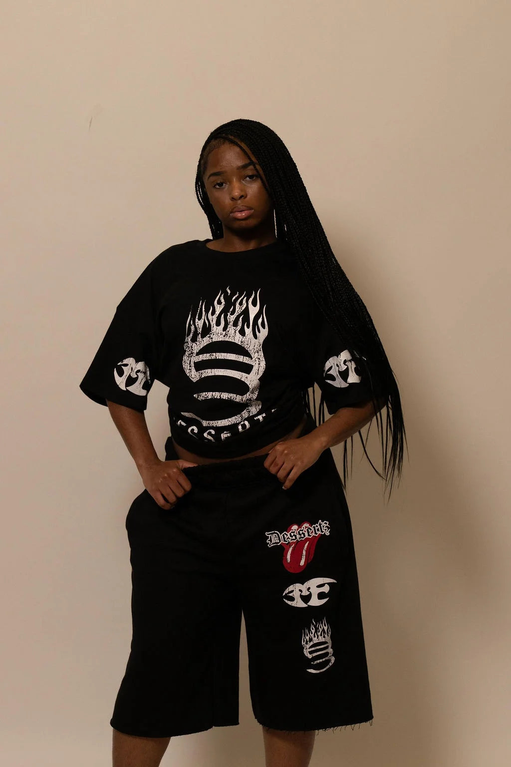 Summer Collection — SUGAR FLAME TEE — BLACK