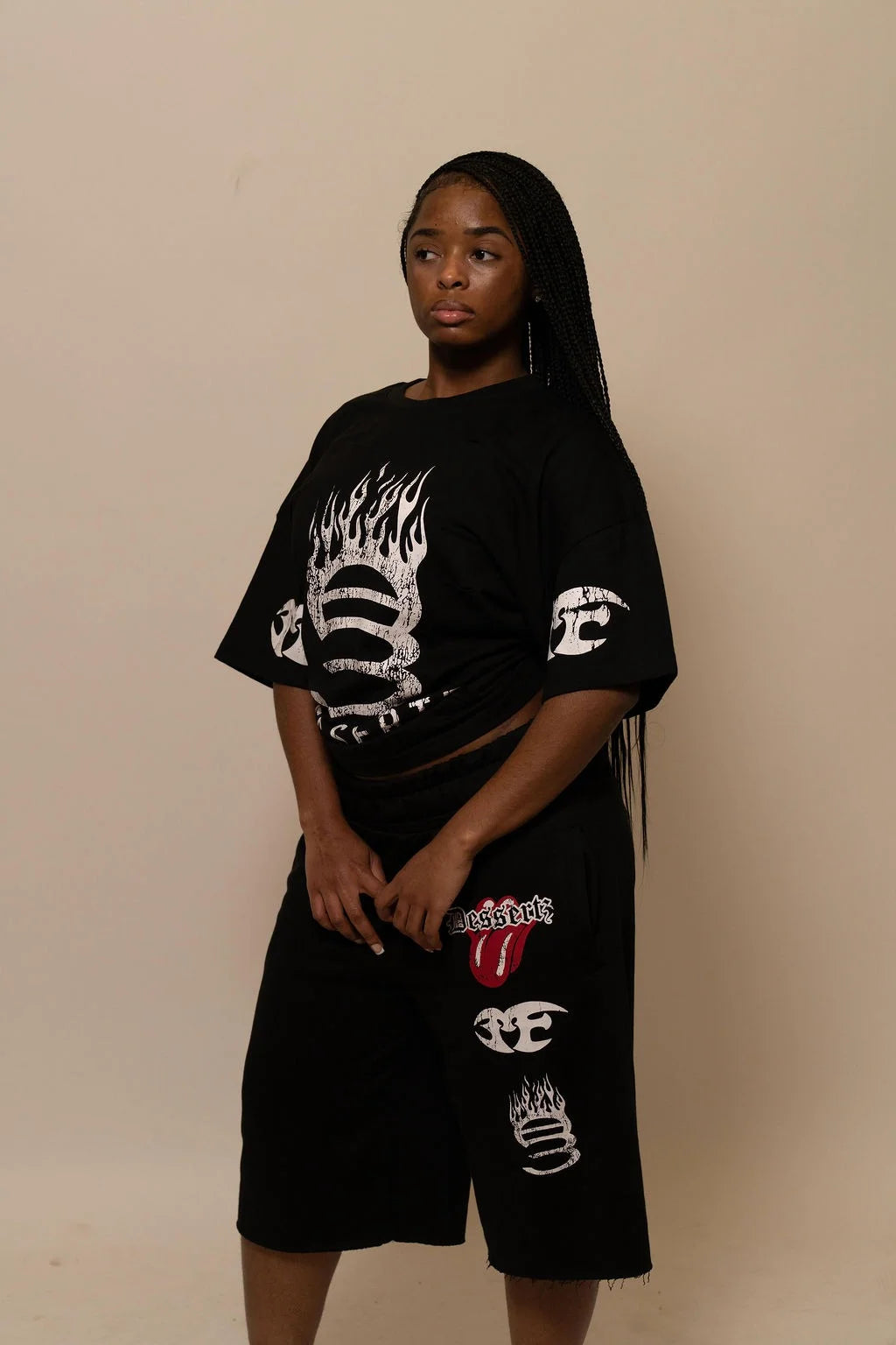 Summer Collection — SUGAR FLAME TEE — BLACK