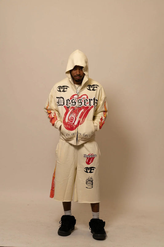 Summer Collection Hoodie & Short Set — HEAT WAVE SET — WHITE