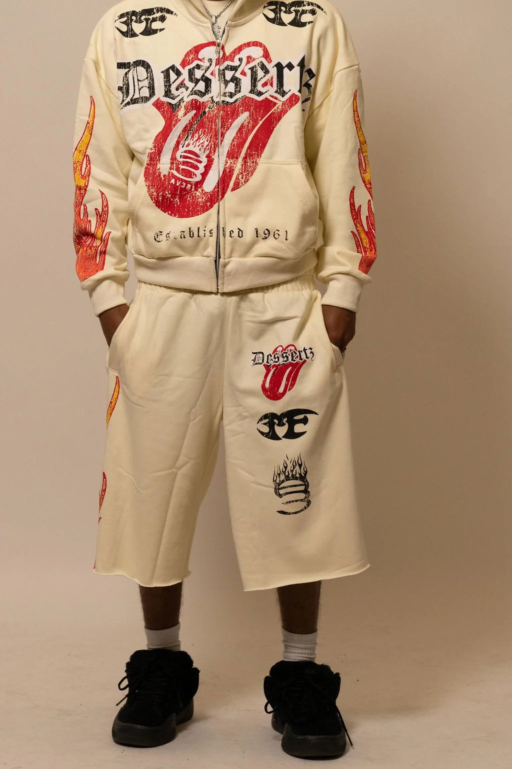 Summer Collection Hoodie & Short Set — HEAT WAVE SET — WHITE