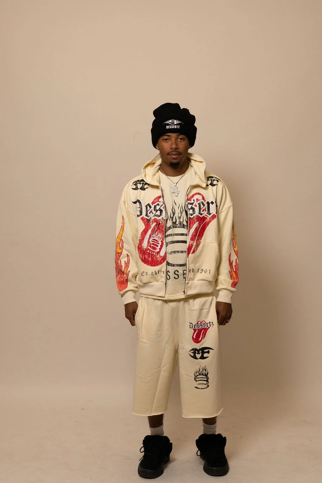 Summer Collection Hoodie & Short Set — HEAT WAVE SET — WHITE