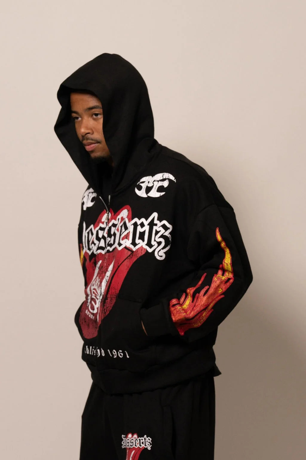 Summer Collection Hoodie & Short Set — HEAT WAVE SET — BLACK