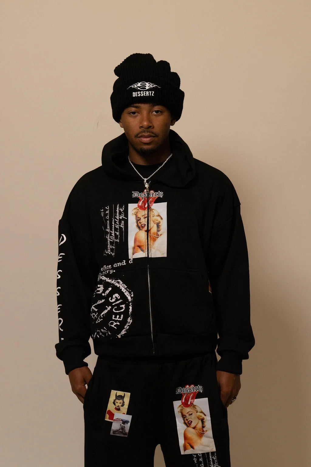 Summer Collection Hoodie & Short Set — SWEET SIN SET — BLACK