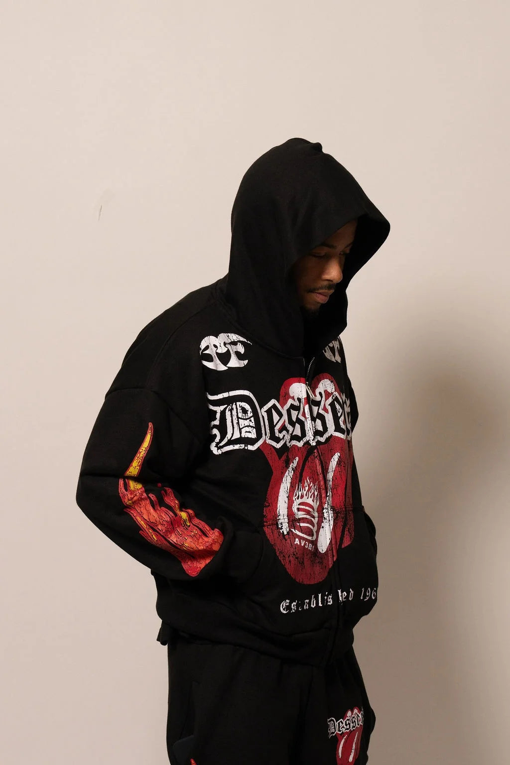 Summer Collection Hoodie & Short Set — HEAT WAVE SET — BLACK