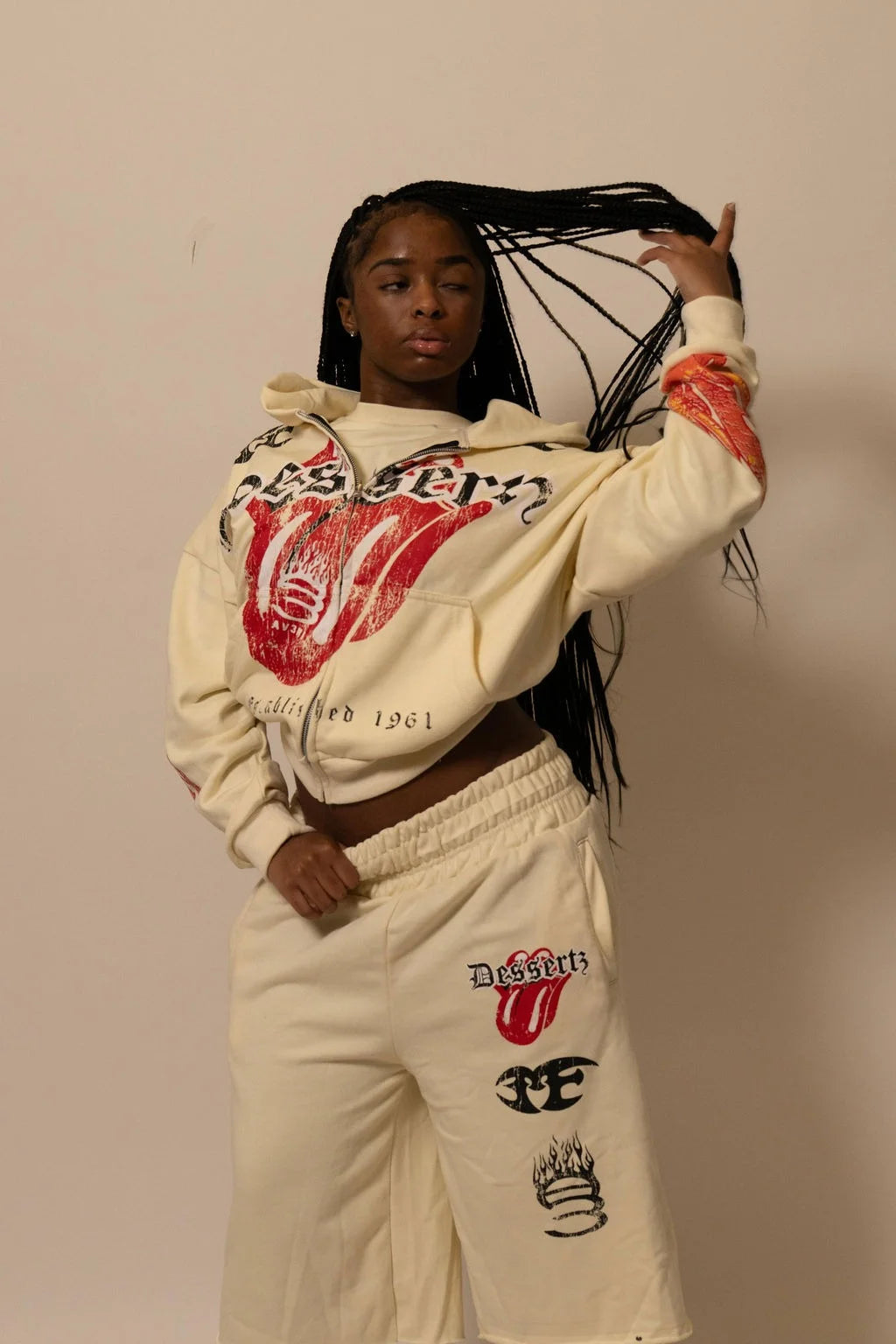 Summer Collection Hoodie & Short Set — HEAT WAVE SET — WHITE