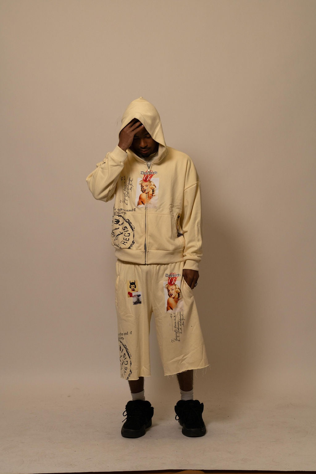 Summer Collection Hoodie & Short Set — SWEET SIN SET — WHITE