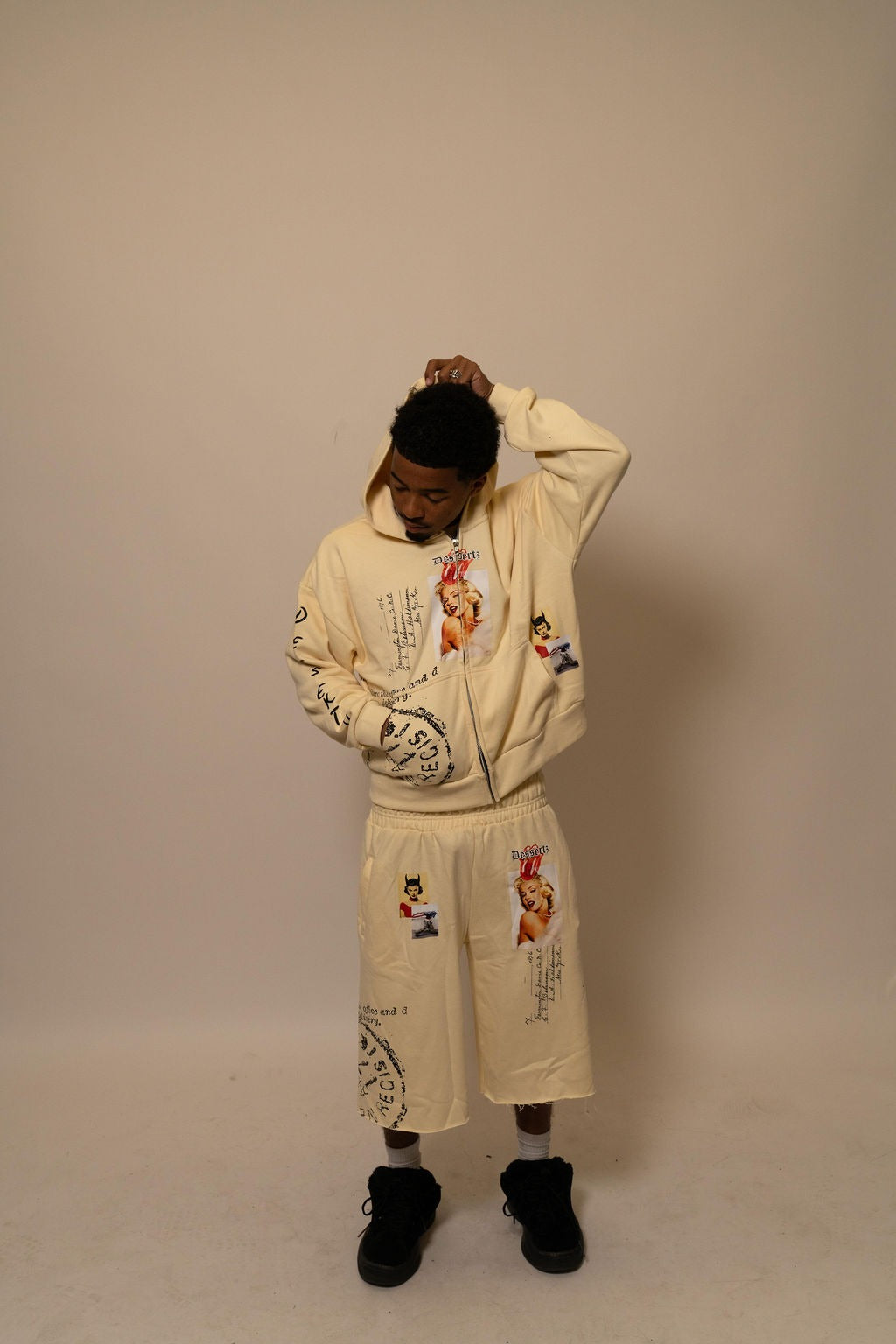 Summer Collection Hoodie & Short Set — SWEET SIN SET — WHITE