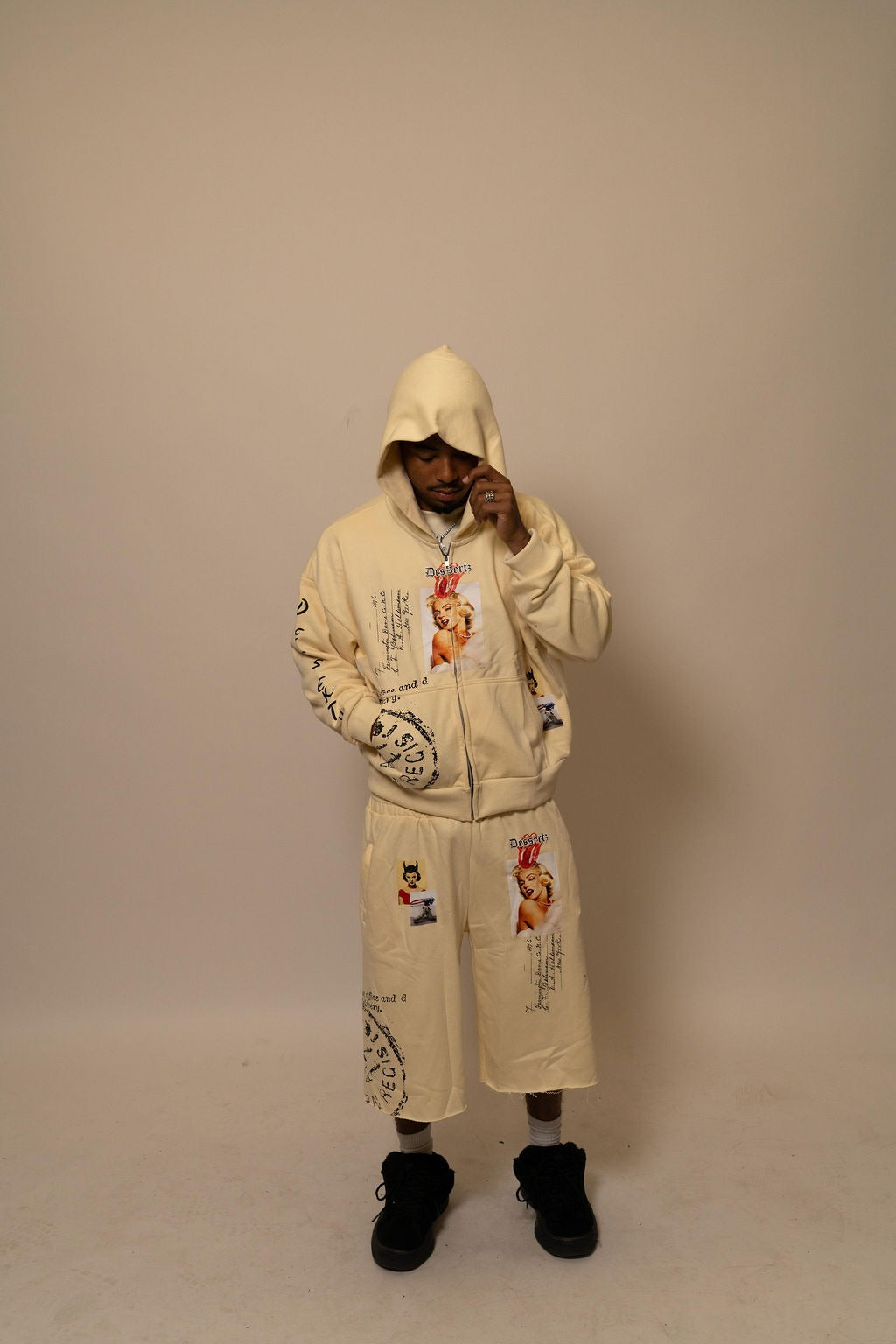 Summer Collection Hoodie & Short Set — SWEET SIN SET — WHITE