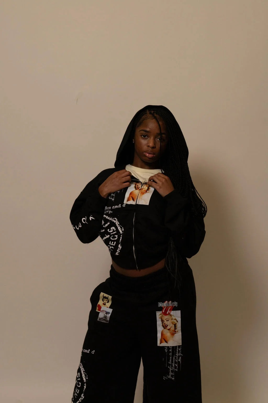 Summer Collection Hoodie & Short Set — SWEET SIN SET — BLACK