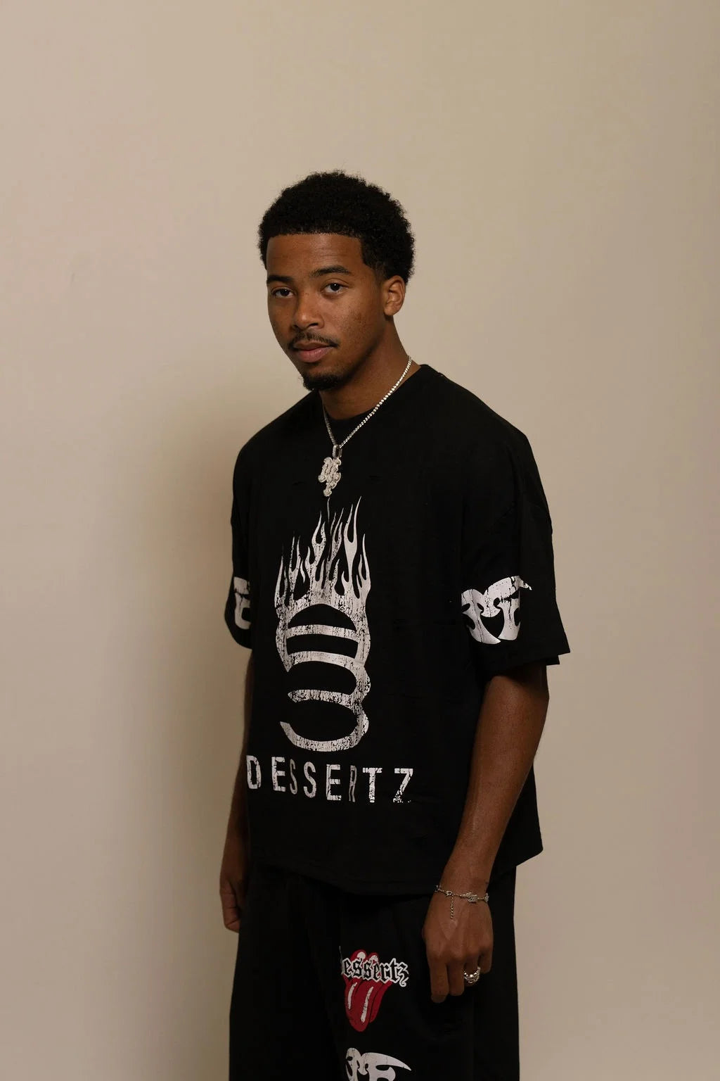 Summer Collection — SUGAR FLAME TEE — BLACK