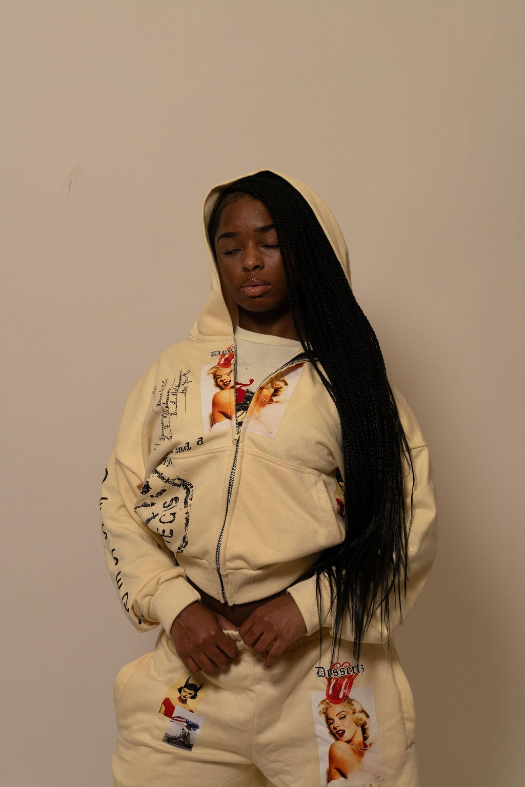 Summer Collection Hoodie & Short Set — SWEET SIN SET — WHITE