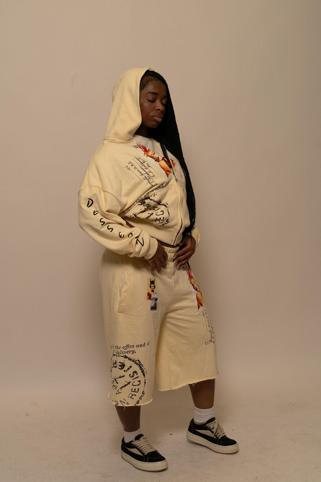 Summer Collection Hoodie & Short Set — SWEET SIN SET — WHITE