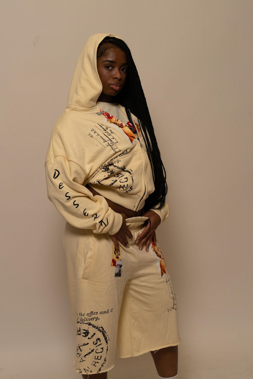 Summer Collection Hoodie & Short Set — SWEET SIN SET — WHITE