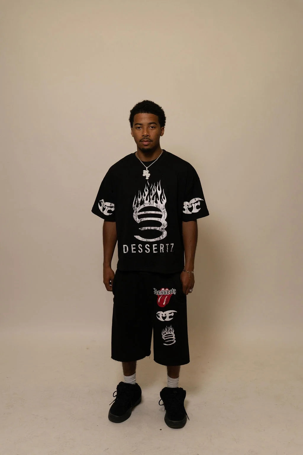 Summer Collection — SUGAR FLAME TEE — BLACK