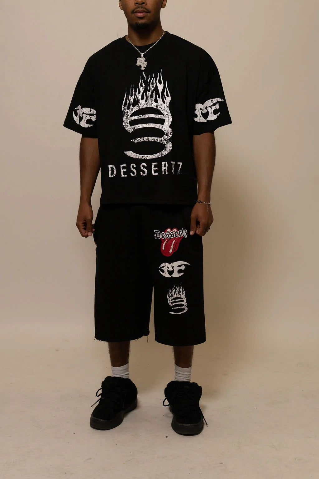 Summer Collection — SUGAR FLAME TEE — BLACK